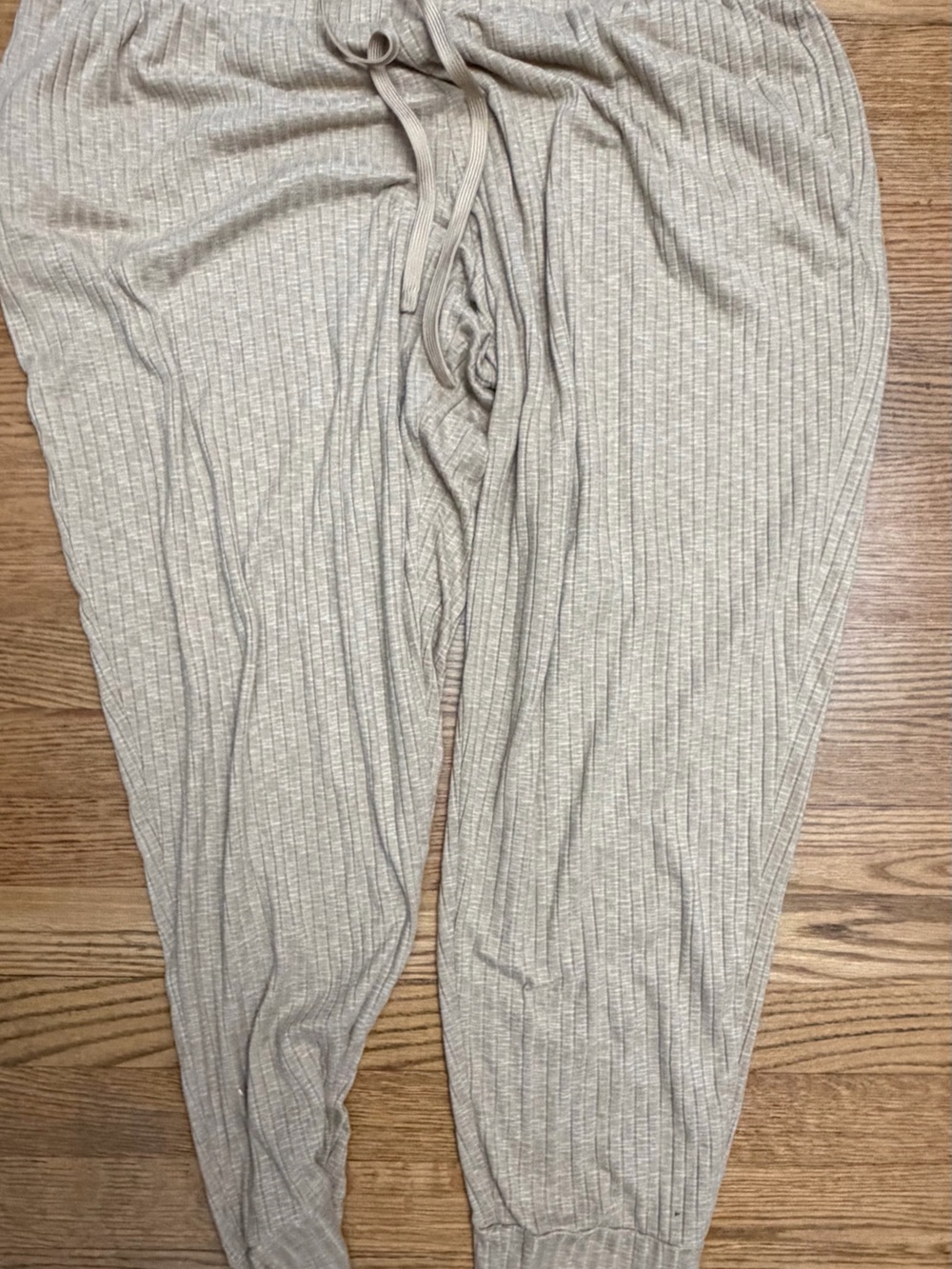 Joyspun Women’s 3-Piece Ribbed Lounge Set Size 2X 18W-20W Oatmeal - Picture 6 of 9